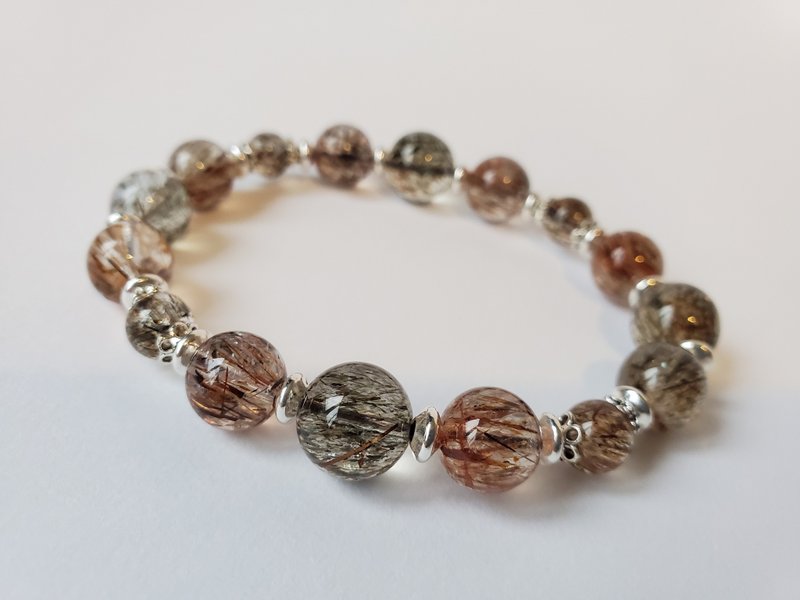 特级天然黑金超七 ( Super Seven ) - 手链/手环 - 宝石 咖啡色