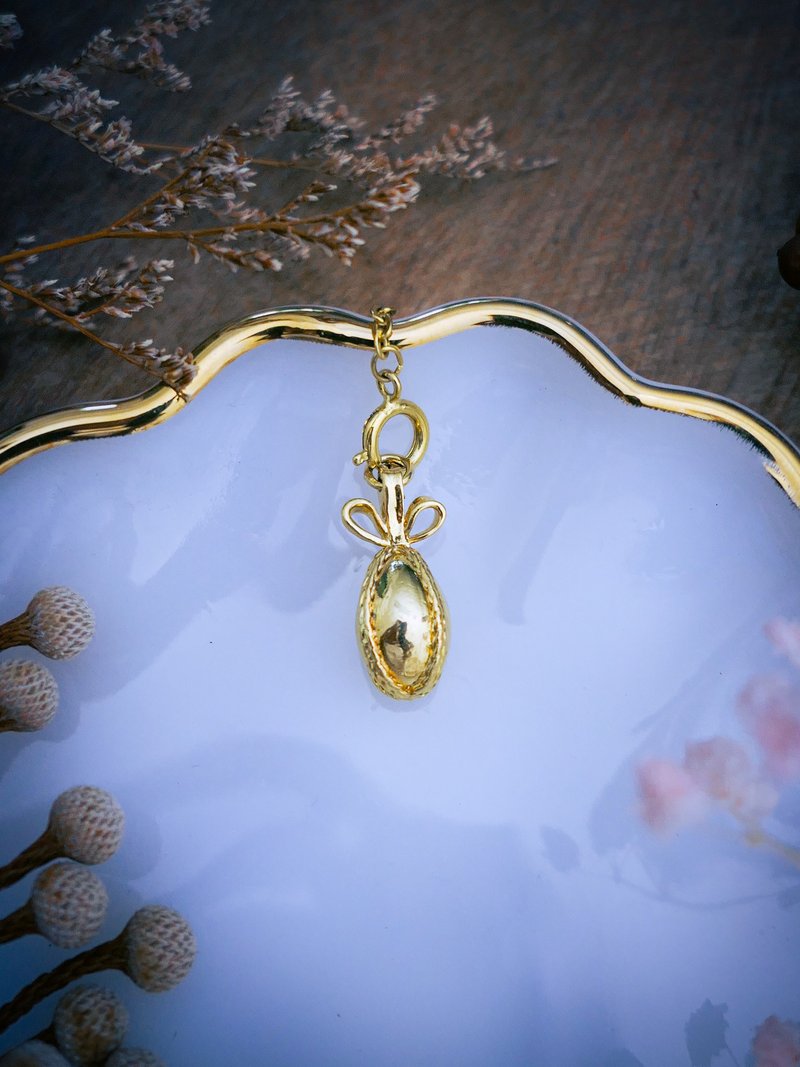 Joan Rivers 蝴蝶结金球彩蛋吊坠—美国古董首饰 Vintage Jewelry - 项链 - 其他金属 