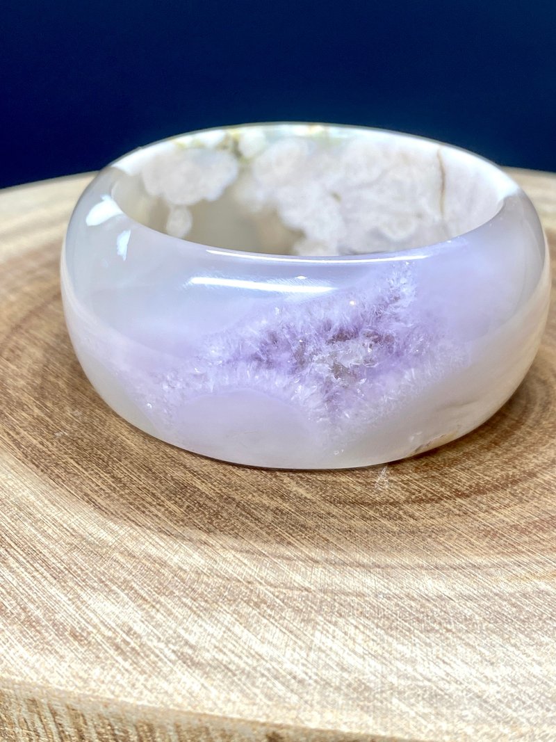 樱花玛瑙宽轮胎手镯58.5 - 手链/手环 - 水晶 紫色