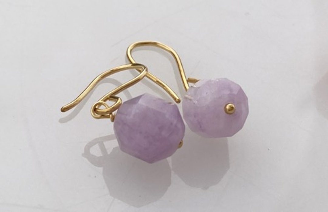 K24 Pure Gold Hook ◇ Pure Gold Earrings Hook ◇ With selectable charms (for one ear) - 耳环/耳夹 - 宝石 