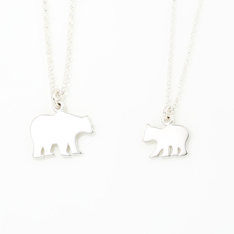 【Angel & Me】相伴 北极熊 对链 s925 纯银项链 生日 情人节礼物 - 项链 - 纯银 银色