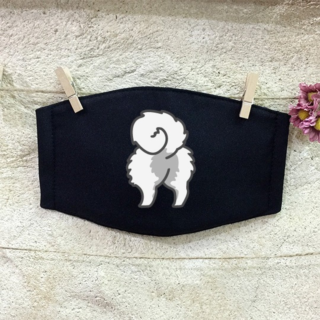 反光口罩 博美 狐狸犬屁屁 - 口罩 - 棉 多色