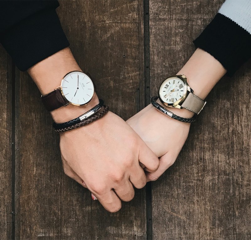 HUANGS 艹一田人【情人礼物】编织手环 5mm - 手链/手环 - 真皮 