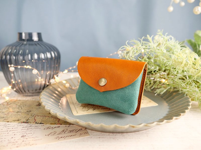Cuir de Songe 俏皮可爱的简约轻巧钱包，配件使用枥木皮革，绿色 - 皮夹/钱包 - 真皮 绿色