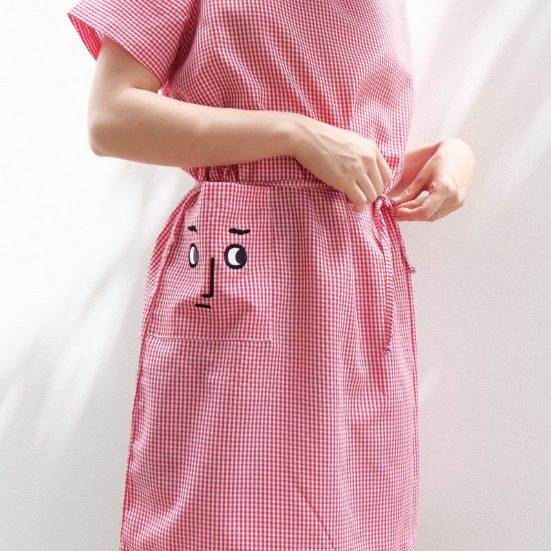 Summer Dress : Two-Face Embroidered (Red Color) - 洋装/连衣裙 - 其他材质 红色