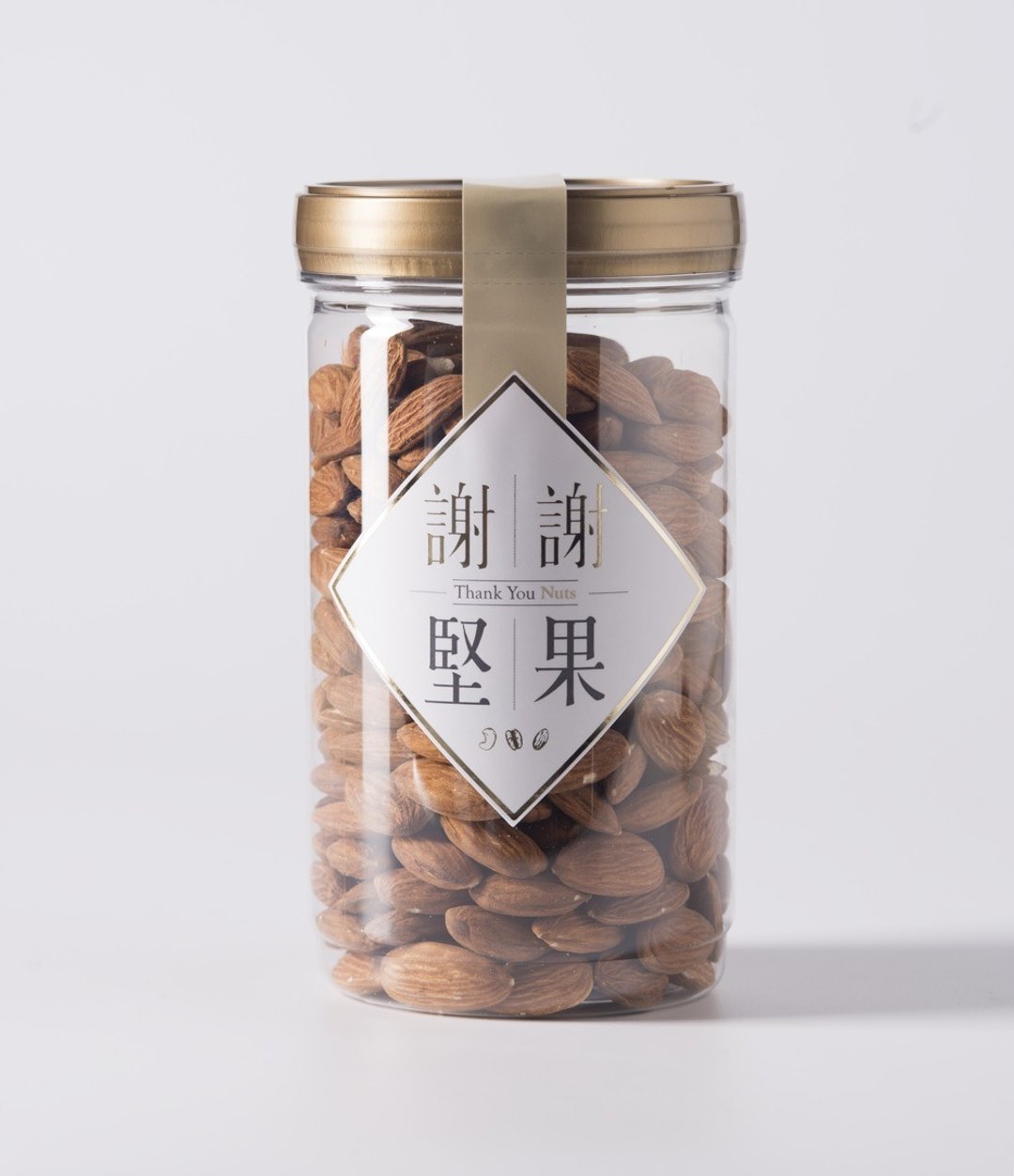 【原味杏仁】(密封罐)(无调味坚果)(来自加州最棒的杏仁)(素食) - 坚果 - 塑料 金色