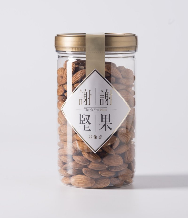【原味杏仁】(密封罐)(无调味坚果)(来自加州最棒的杏仁)(素食) - 坚果 - 塑料 金色