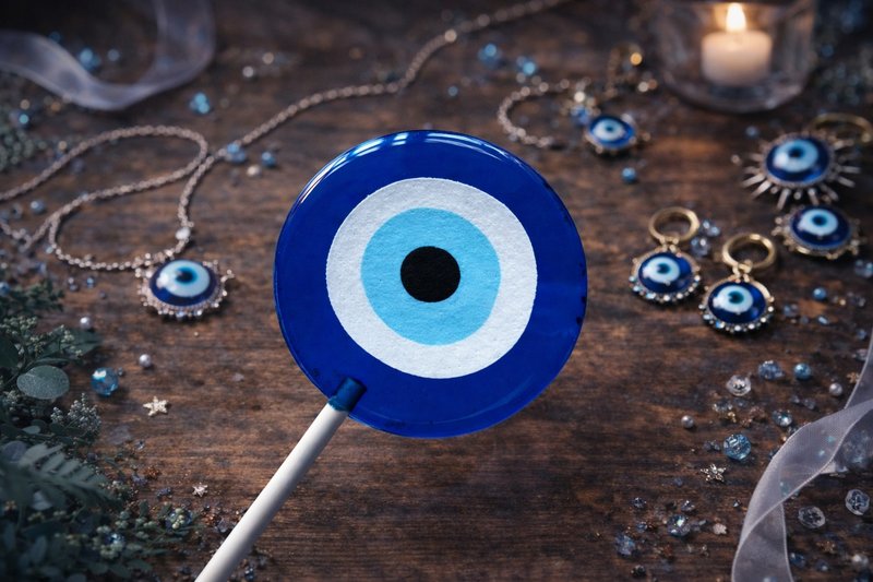 创意棒棒糖－守护凝视 - 零食/点心 - 新鲜食材 蓝色