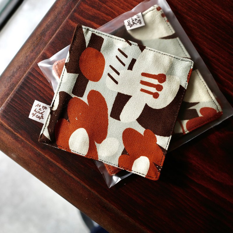 【什物】限量商品 // HiFlower杯垫2入组 | HiFlower coaster set - 杯垫 - 棉．麻 咖啡色