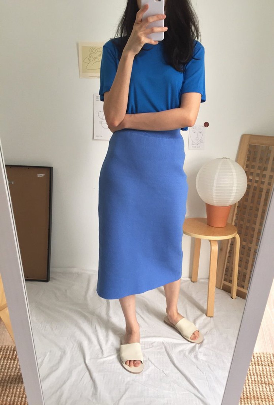 CÔTE SKIRT  *JAPANESE VINTAGE - 裙子 - 聚酯纤维 蓝色