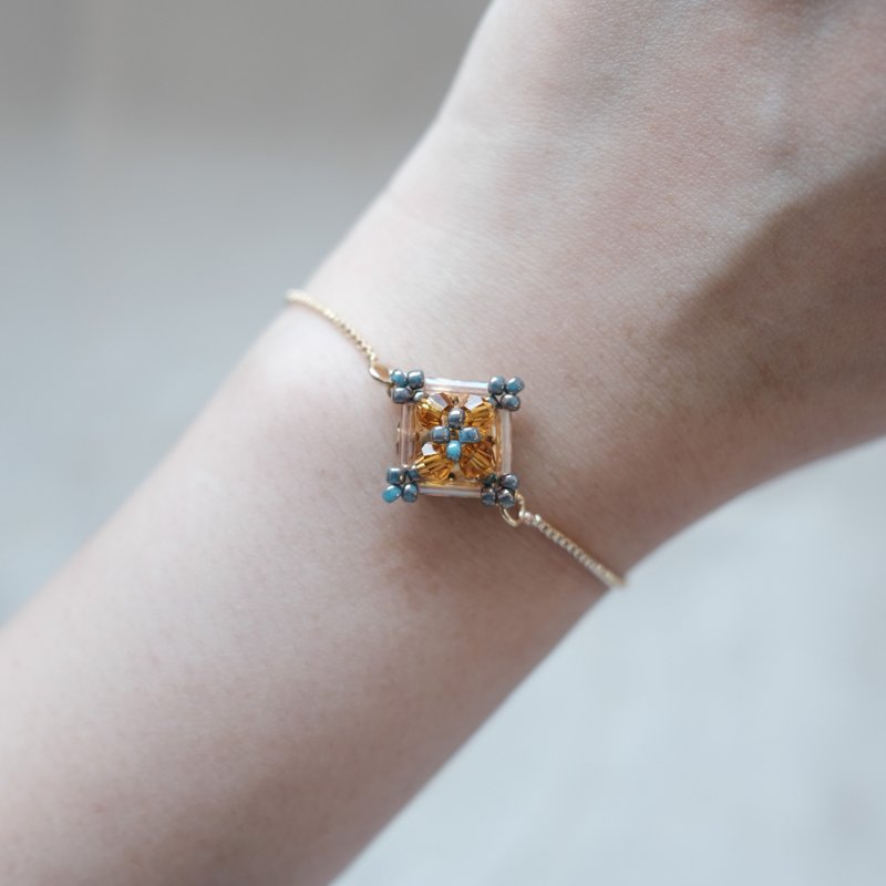 花砖手链 - 手链/手环 - 玻璃 金色