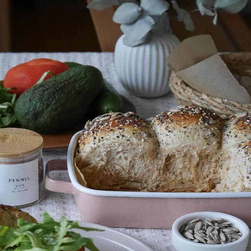 【官方直营】双耳珐琅烘焙保鲜盒 浅型1.6L  附盖 - 厨房用具 - 珐琅 白色