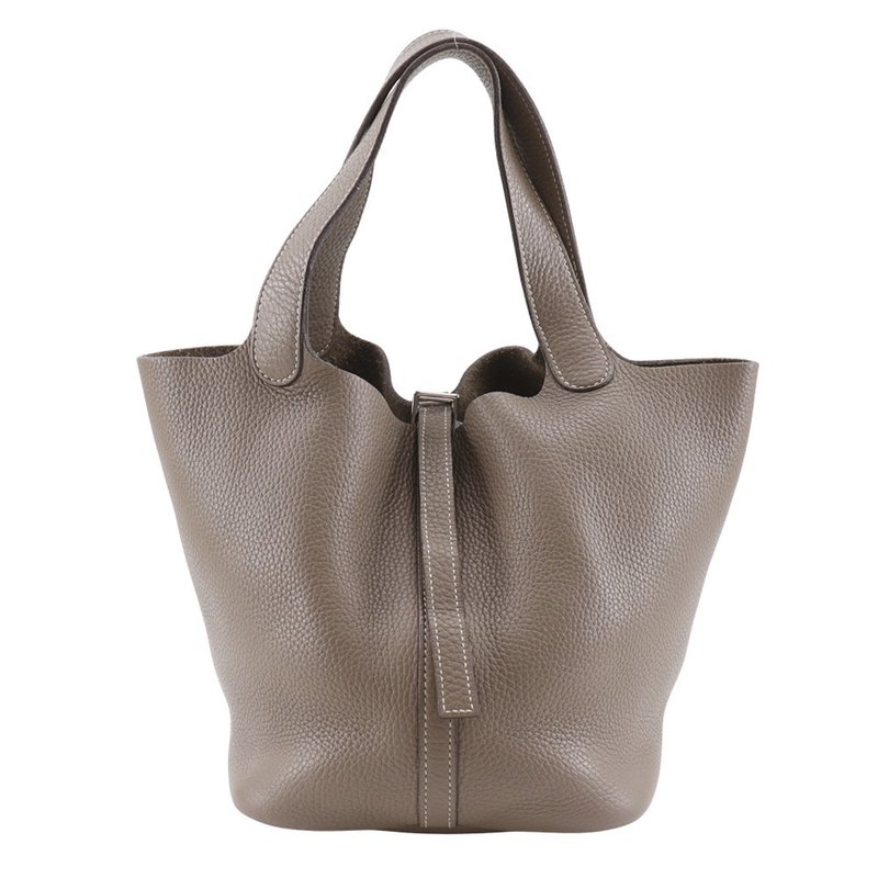 【日本直送】爱马仕 HERMES Picotin MM 手提包 Taurillon Clemence 皮革 Etoupe 贵宾【二手品】 - 手提包/手提袋 - 真皮 咖啡色