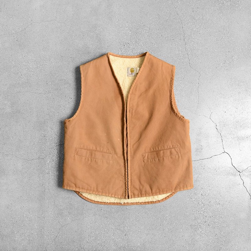Vintage Carhartt 工作背心 / Vintage 古着 - 男装背心 - 棉 橘色
