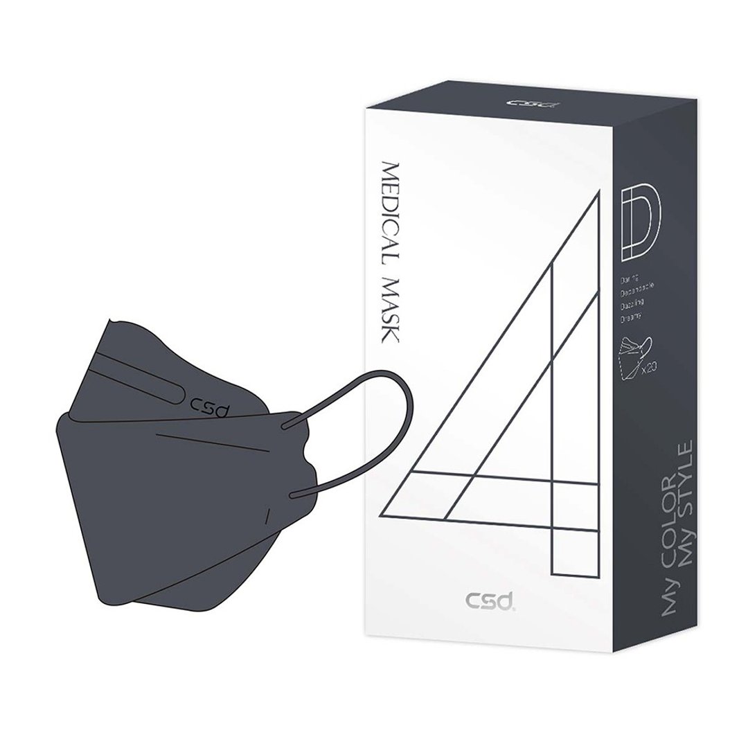 CSD 中卫 医疗口罩-成人立体-4D夜幕灰 (20片/盒) - 口罩 - 其他材质 灰色
