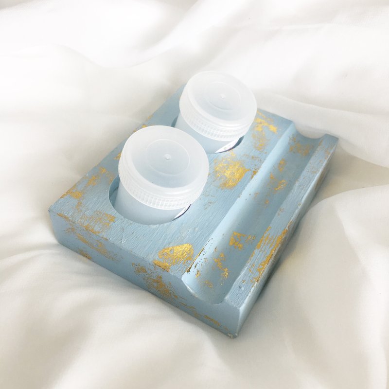 英文书法笔墨座 经典烟熏蓝 - 笔筒/笔座 - 木头 蓝色