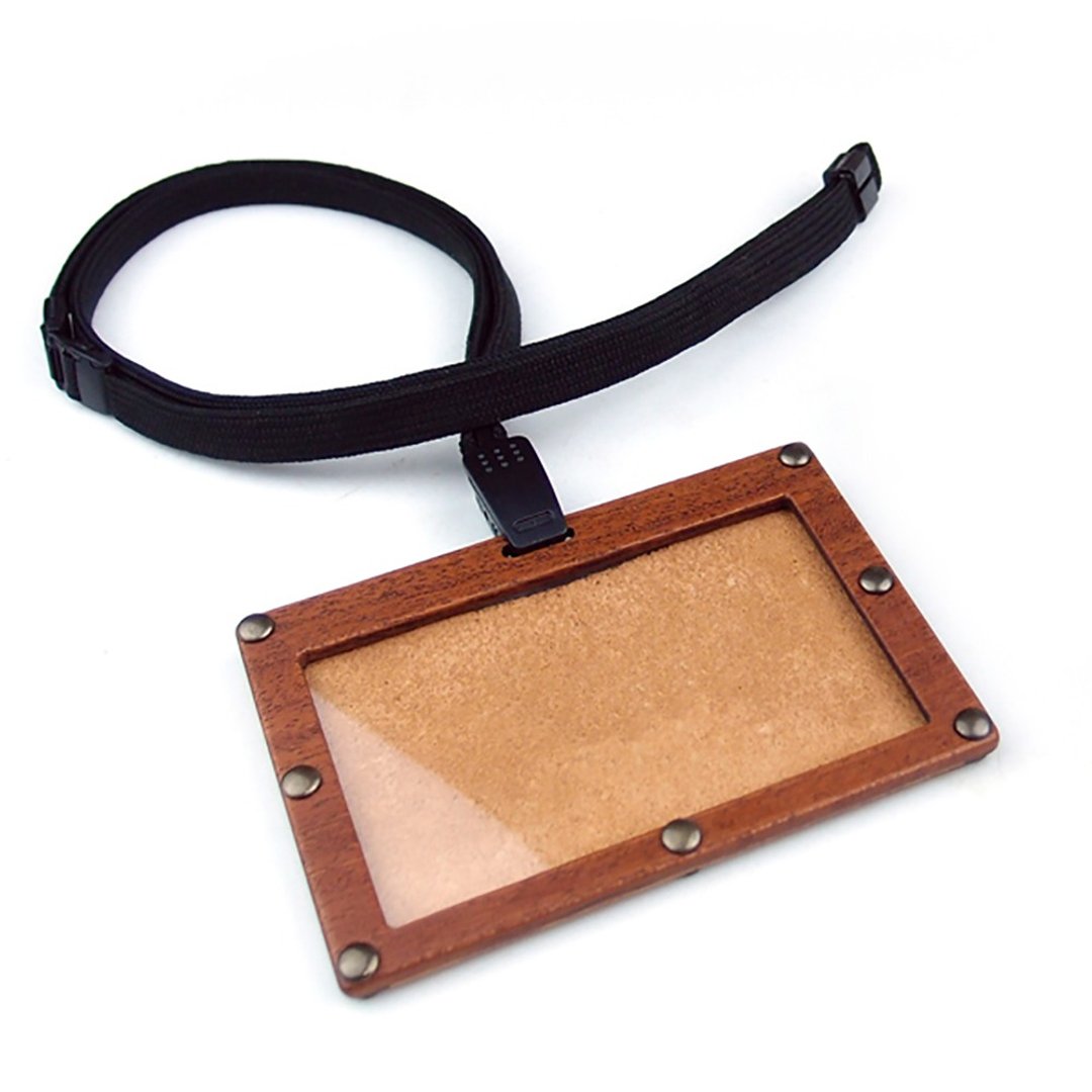 ID case B made of wood and leather - 名片夹/名片盒 - 木头 