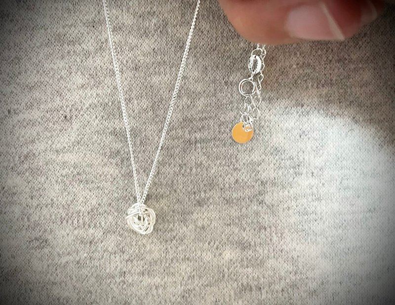 S925纯银气质简约几何缠绕线球时尚项链 - 项链 - 纯银 银色