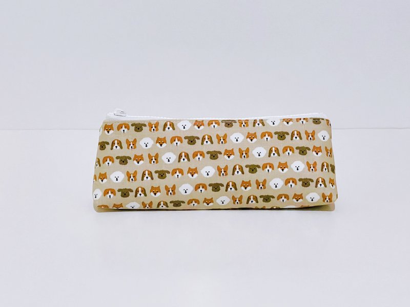 三角立体笔袋、化妆包、收纳包 - 铅笔盒/笔袋 - 棉．麻 白色