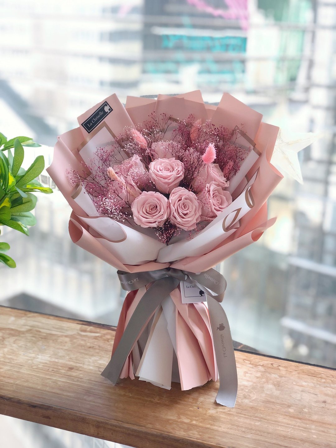 (香港自取) 母亲节礼物  母亲节礼盒 保鲜花束 永生花束 不凋花 - 干燥花/捧花 - 植物．花 粉红色