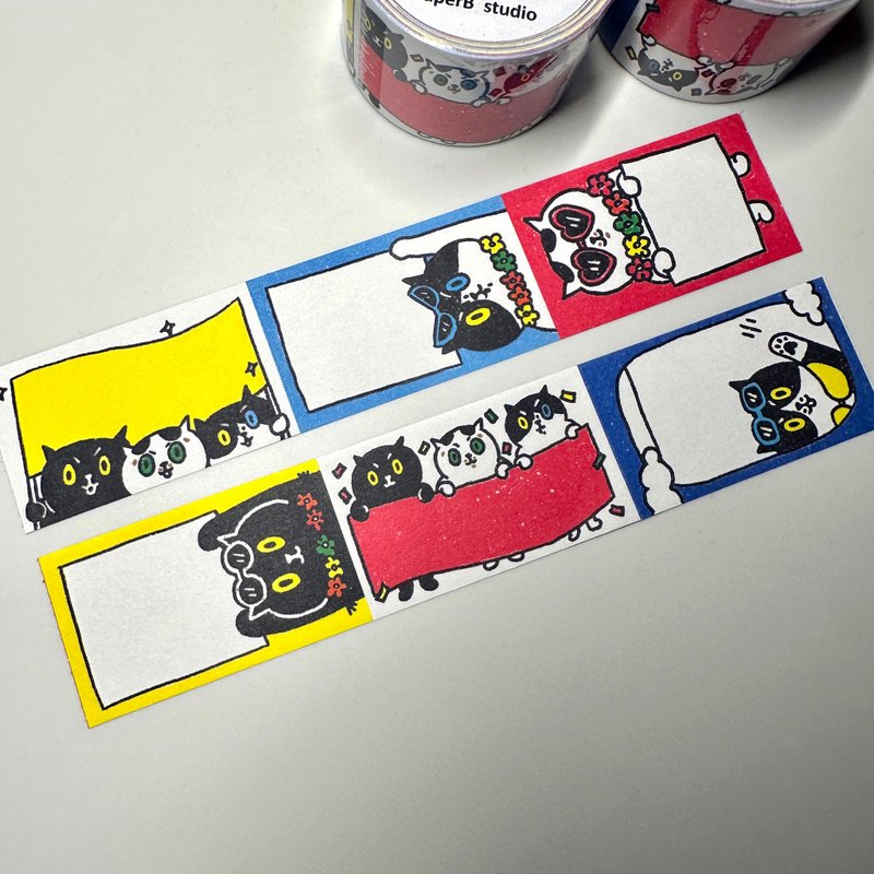 接机小猫便利贴纸胶带 Sticky Notes - 便条纸/标签贴 - 纸 多色