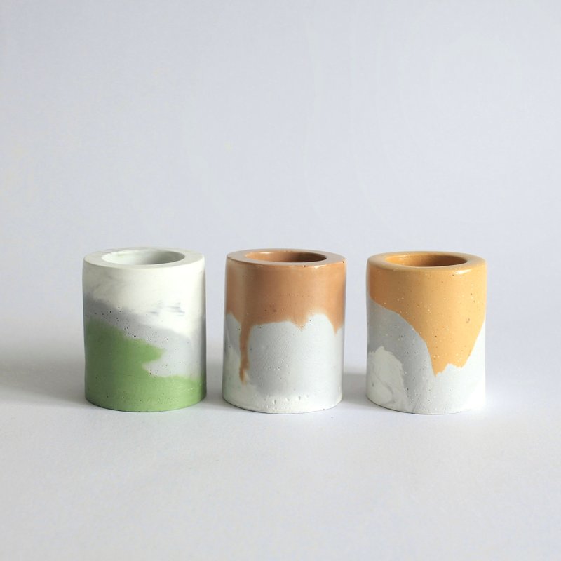 small pot Okaeri Mini Pot Marble Toothbrush Holder - 摆饰 - 水泥 多色