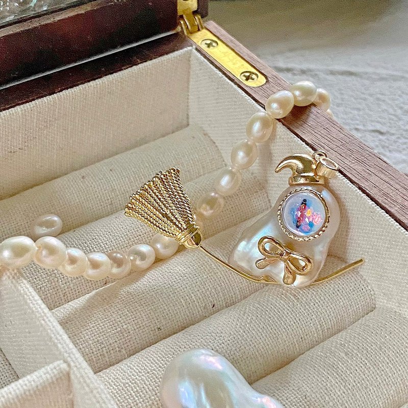 【Amelia Jewelry】海洋精灵 · 天然巴洛克珍珠吊坠 - 项链 - 珍珠 白色
