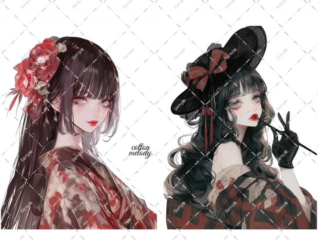 original sticker no.6312 人物贴纸 原创贴纸 人物贴纸 女孩贴纸 原创人物贴纸 - 贴纸 - 纸 