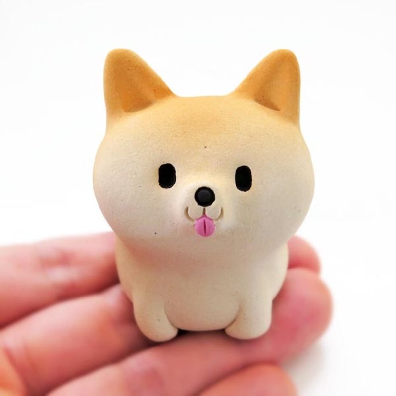 Shibawan paperweight perched Sitting 2 Shiba Inu ornament - 摆饰 - 粘土 橘色