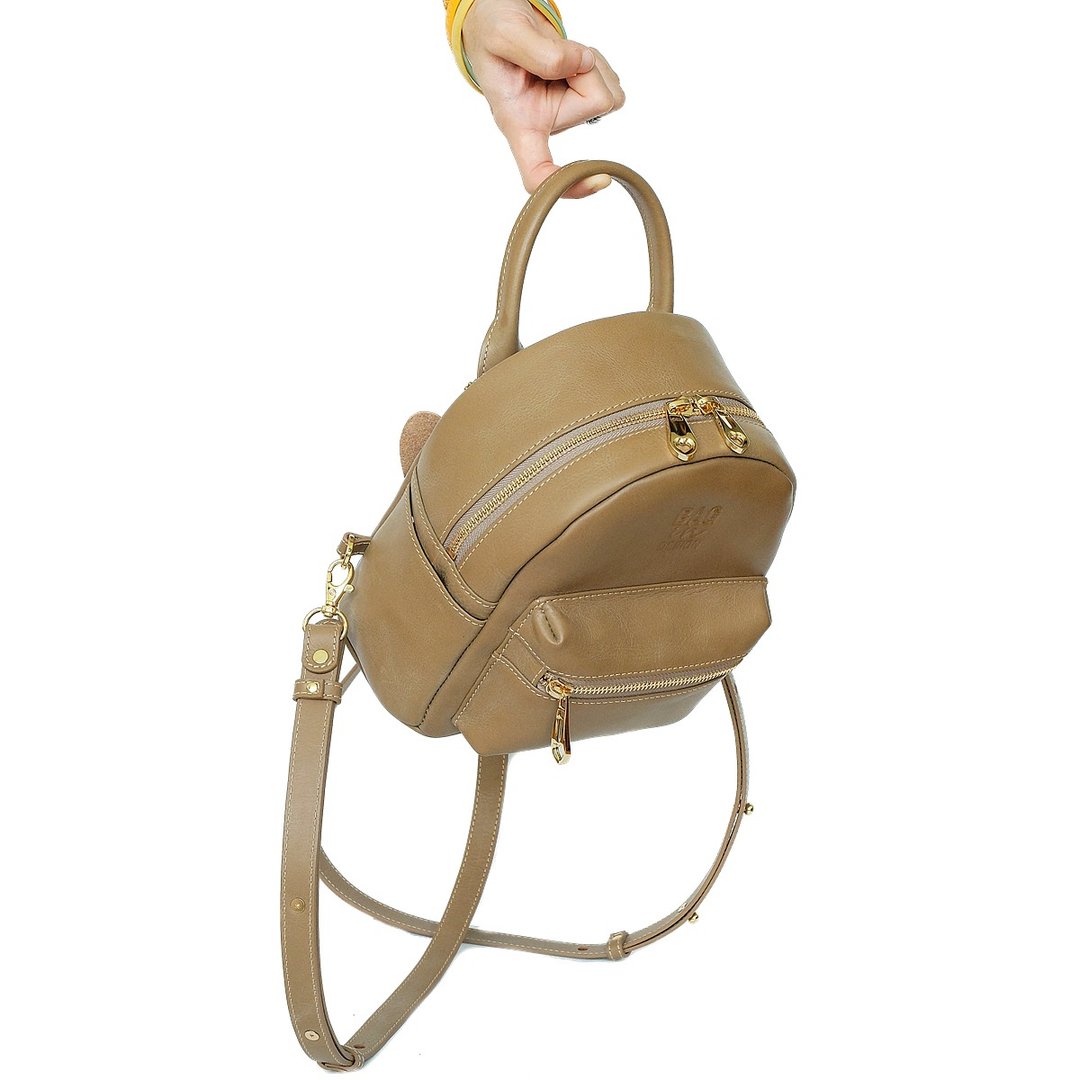 Caramel Angel Mini BackPack Genuine Leather - 后背包/双肩包 - 真皮 
