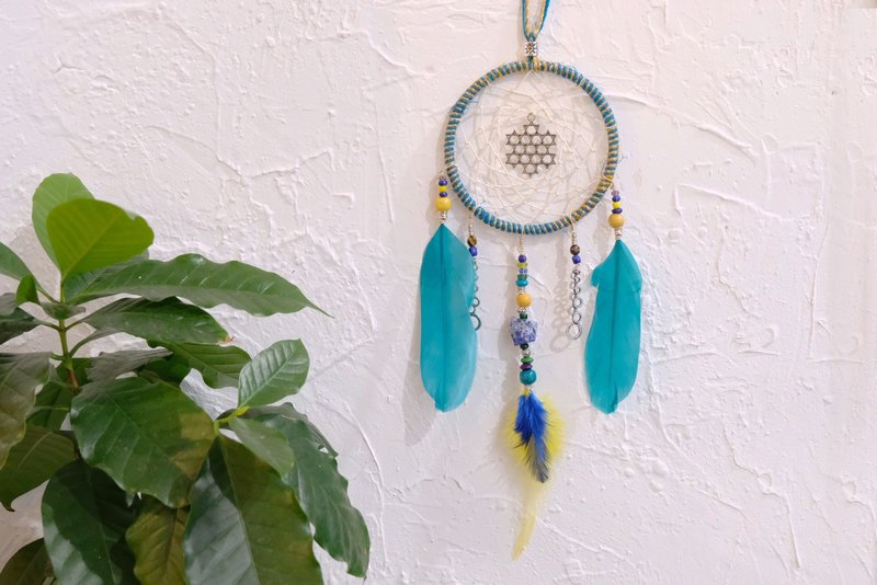 捕梦网挂饰 - 青金石吊饰 - 摆饰 - 棉．麻 蓝色