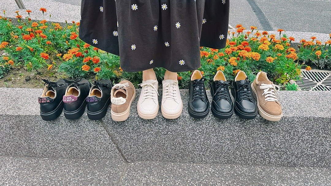 厚底加高! 365天舒适防水休闲鞋 白 全真皮 MIT -月亮奶油 - 雨鞋/雨靴 - 真皮 白色