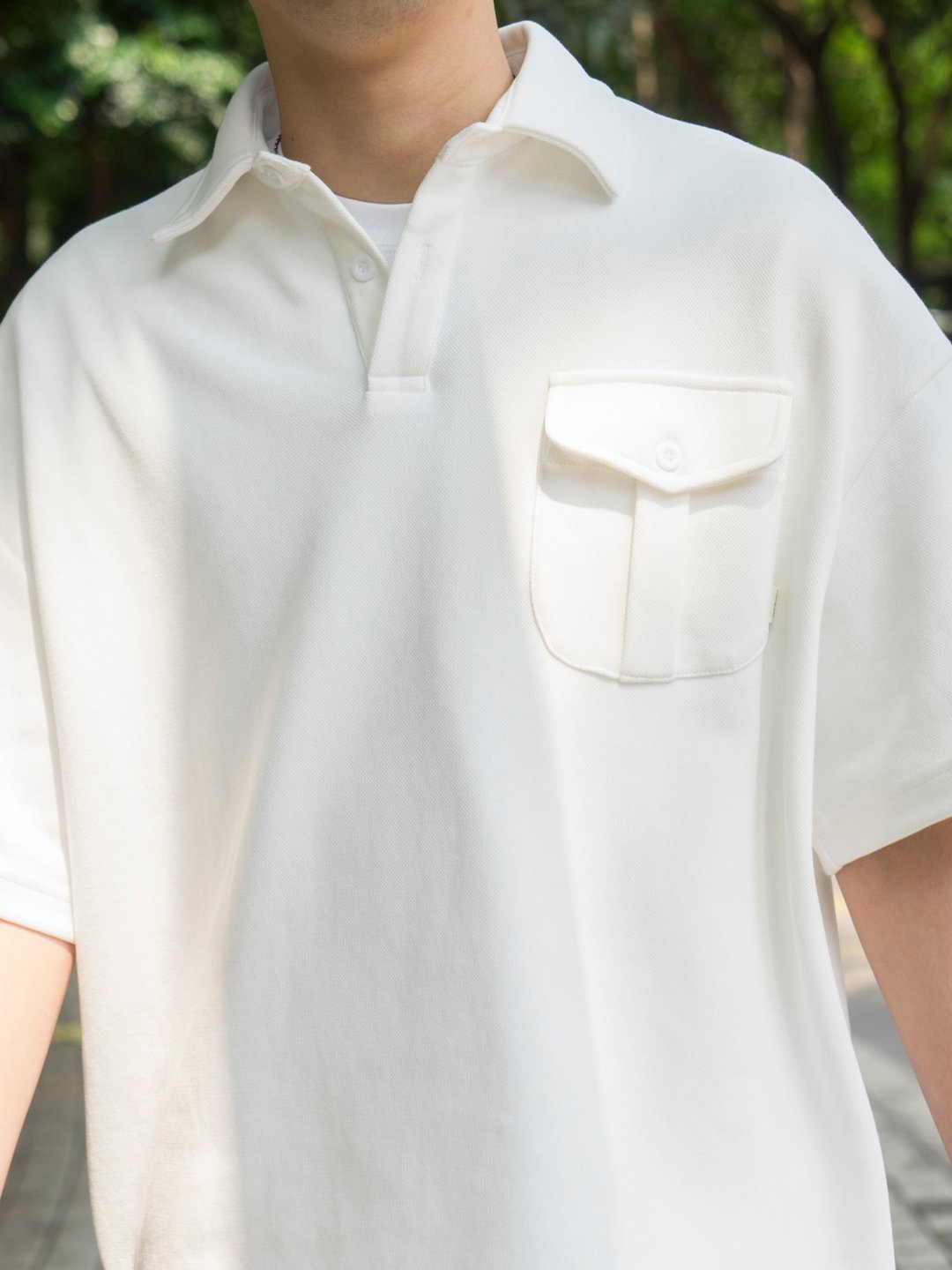 POLO 夏季復古日系休閒短袖POLO 重磅面料寬鬆設計 Cityboy - 男装上衣/T 恤 - 棉 多色