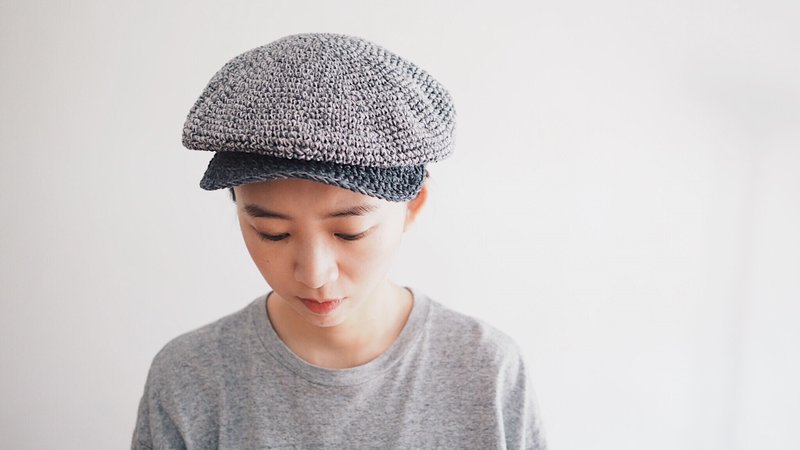 报童帽 (灰) - 帽子 - 棉．麻 灰色