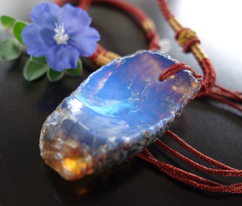 缅甸金蓝珀7.9克 琥珀 Amber 蓝珀墨西哥蓝珀 原石 多米尼加琥珀 - 吊饰 - 半宝石 橘色