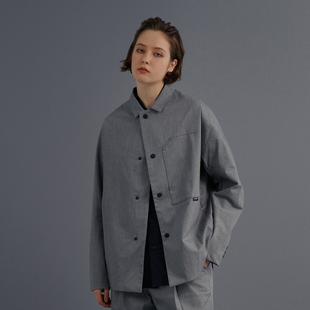 DYCTEAM - (DIST.) - patch pocket jacket - 女装休闲/机能外套 - 其他材质 灰色