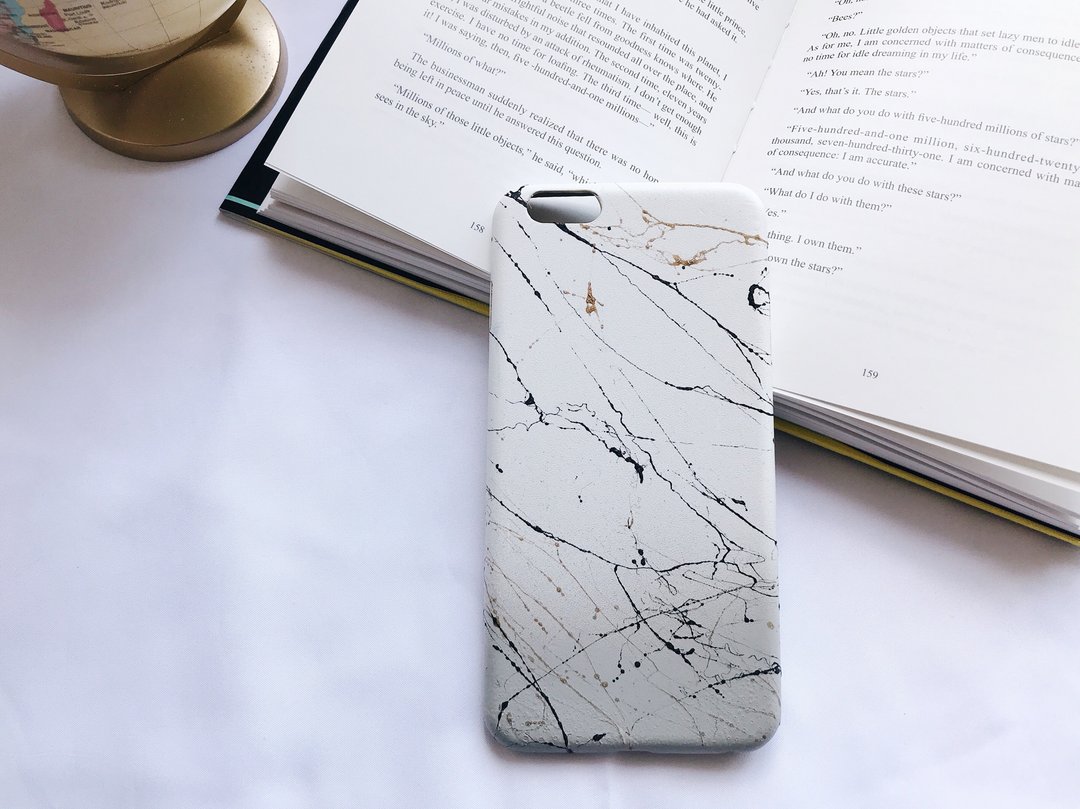 Iphone 6+ | 银河系列 | 手绘泼墨 云石纹理手机壳 | 电话保护壳 - 手机壳/手机套 - 人造皮革 