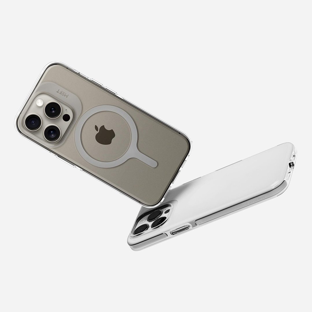 MOFT | 全新iPhone15系列 磁吸手机保护壳(透明/白色) - 手机壳/手机套 - 玻璃 黑色