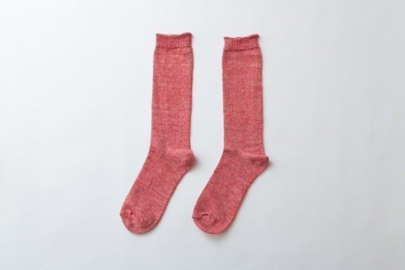 Linen knit socks (Pink Red) Women - 其他 - 棉．麻 红色