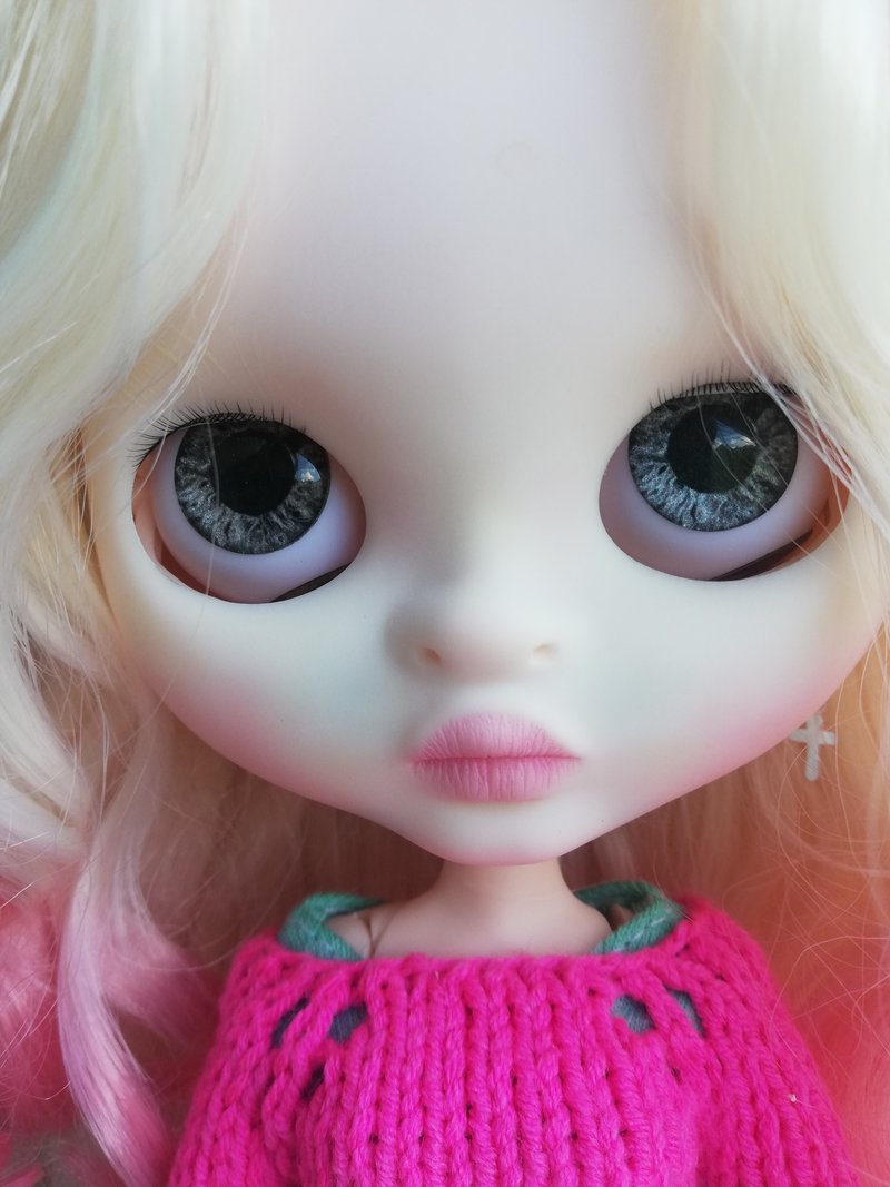 定制化 Blythe 娃娃 金发 OOAK 娃娃 白化症 - 玩偶/公仔 - 塑料 粉红色