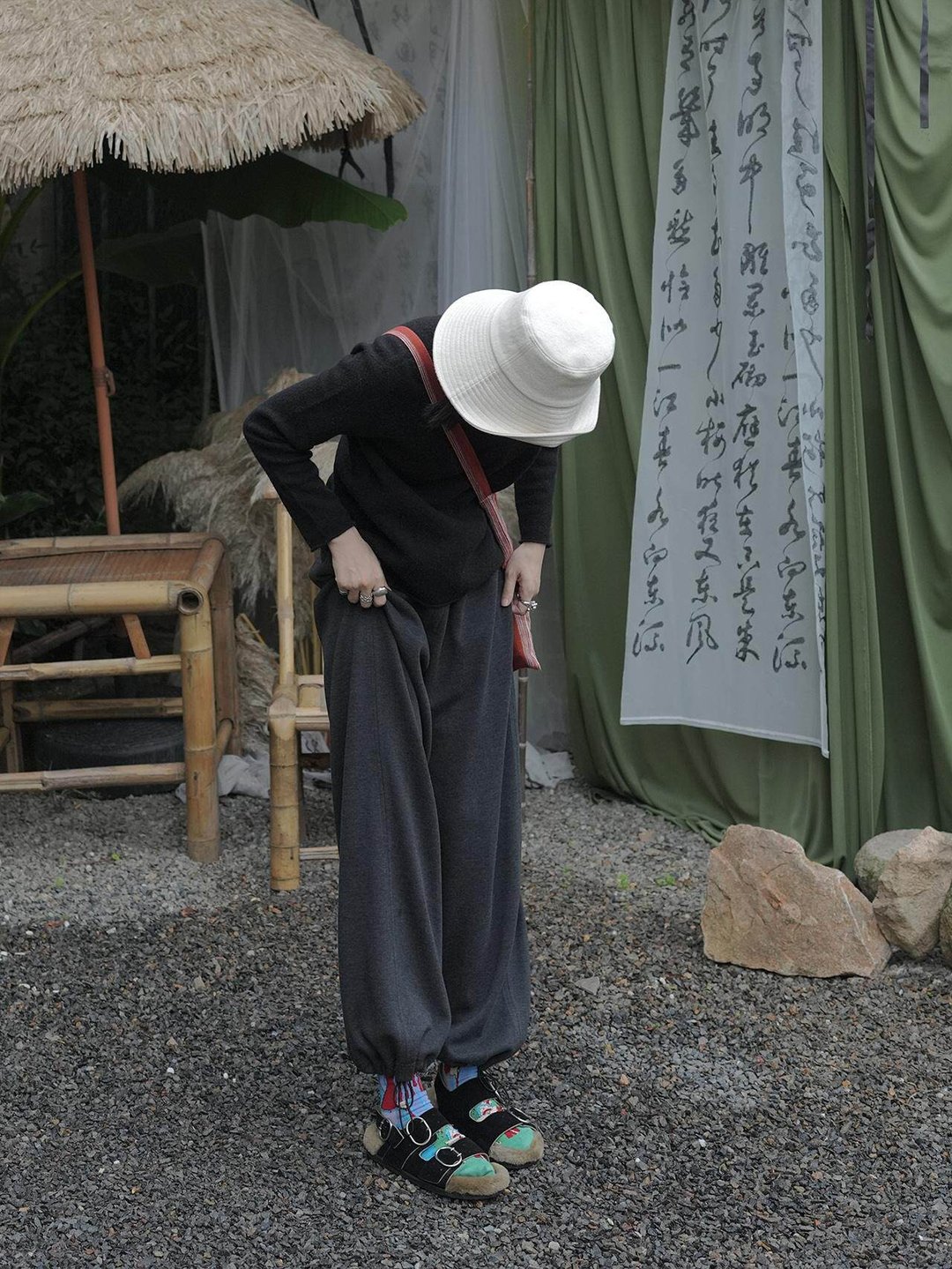 精品醋酸天丝羊毛重磅卫裤秋冬加厚束脚两穿休闲长裤 - 女装长裤 - 其他材质 