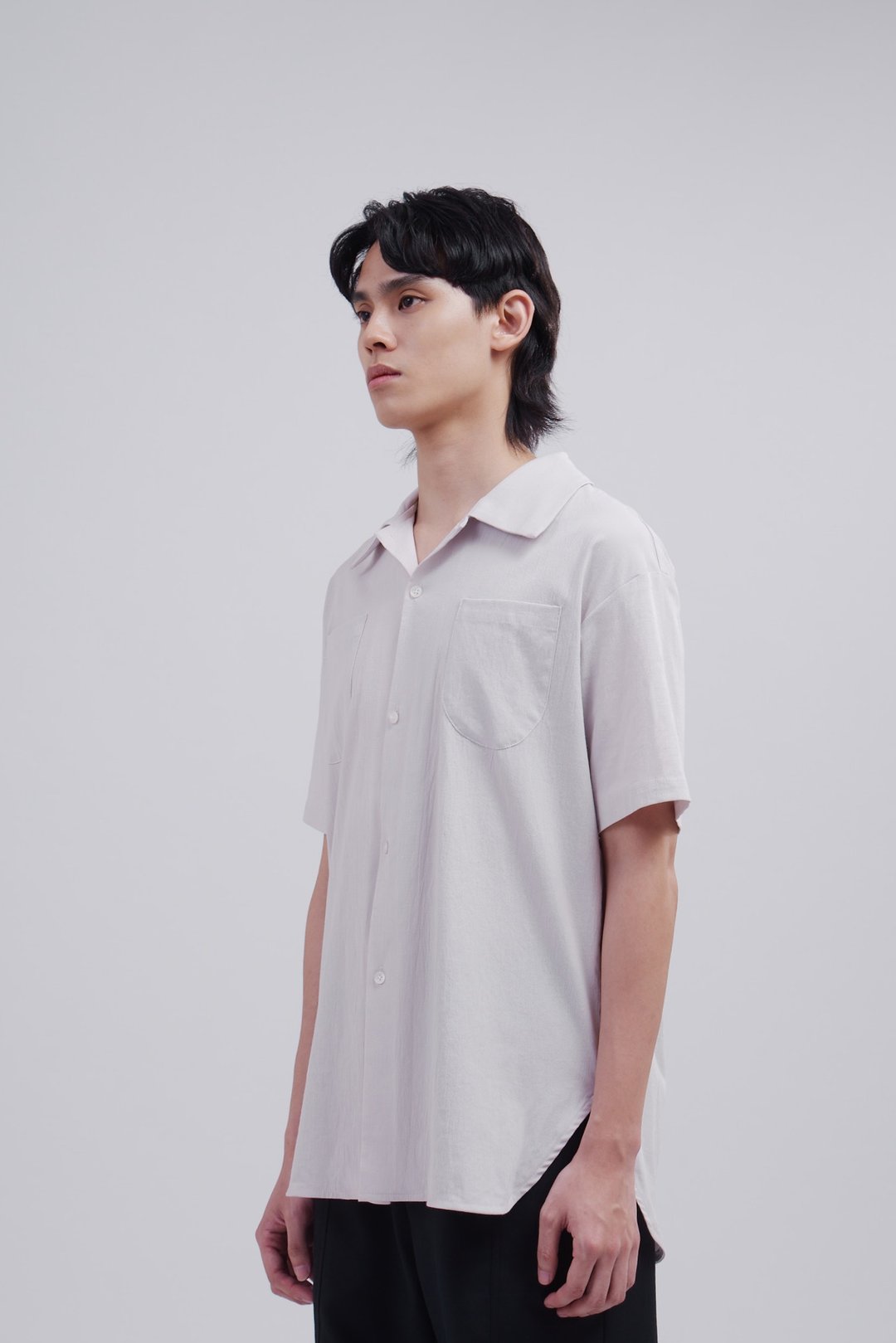 开领休闲短袖衬衫 - 泉古巴领国民领 宽版设计 cityboy style - 男装衬衫 - 棉 卡其色