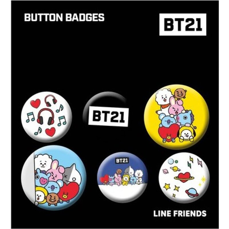 【BT21】BT21徽章组 - 徽章/别针 - 其他材质 多色