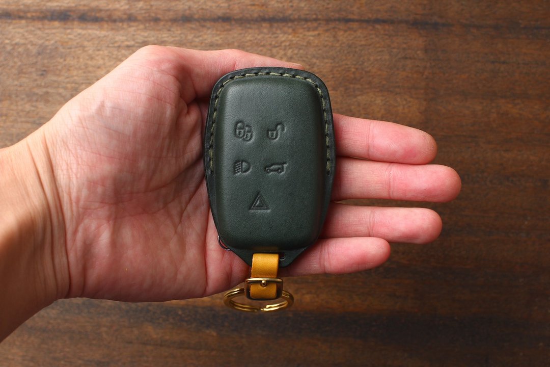 茶皮 Land Rover 路虎钥匙皮套 Range rover Defender Discovery - 钥匙链/钥匙包 - 真皮 