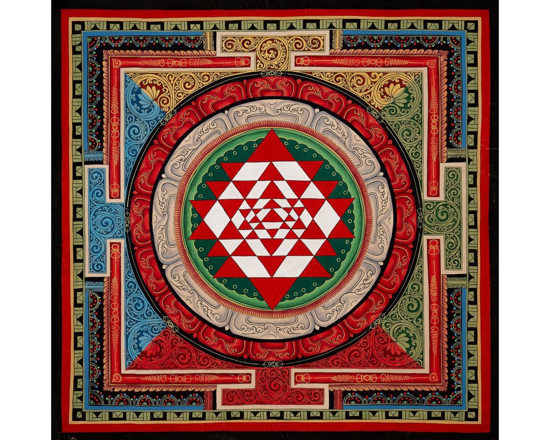 Shree Yantra 曼陀罗唐卡——丰盛与和谐的灵性蓝图 - 墙贴/壁贴 - 其他材质 多色