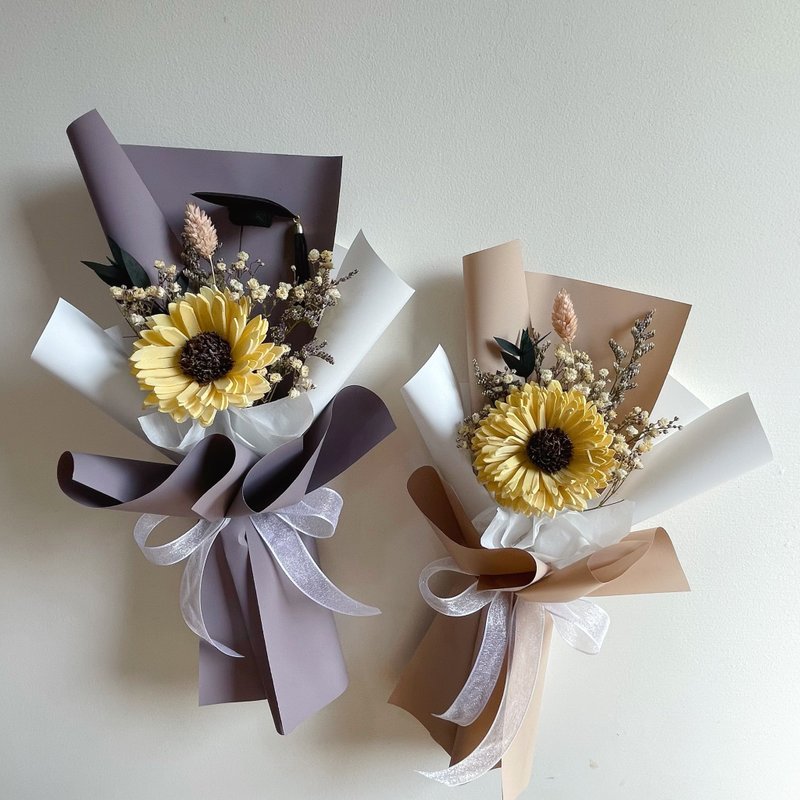 柔雾系列单朵向日葵小资款花束 毕业花束 干燥花束 毕业 老师礼物 - 干燥花/捧花 - 植物．花 