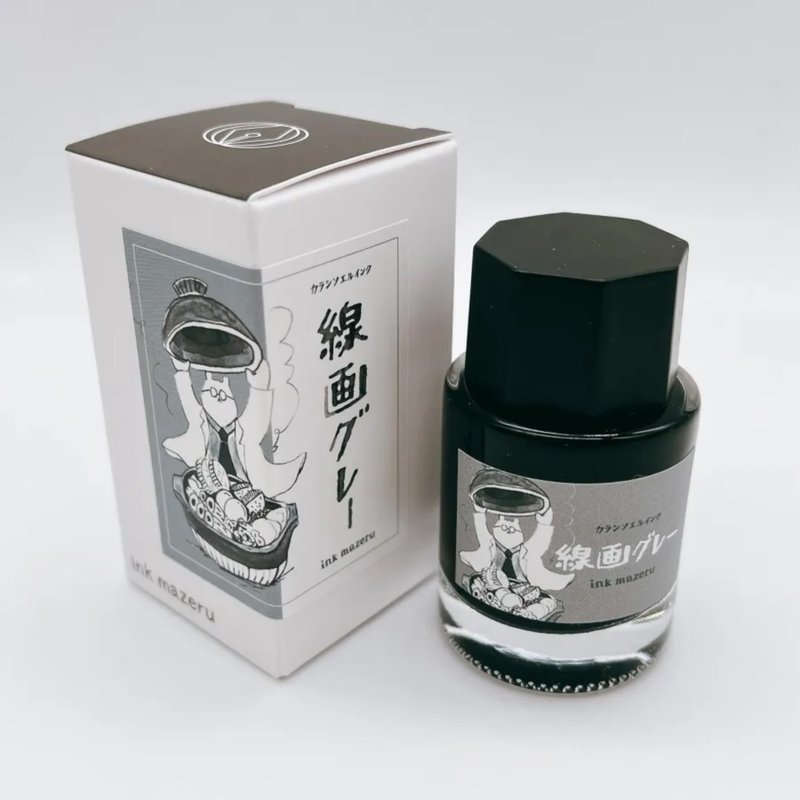 【联名墨水】线画灰 【karashi soeru × ink mazeru】Senga grey - 墨水 - 其他材质 蓝色