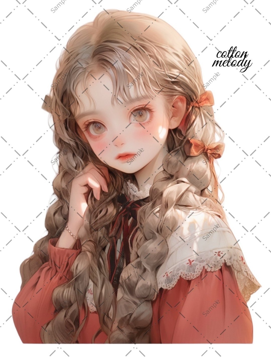 original sticker no.262 人物贴纸 原创贴纸 人物贴纸 女孩贴纸 原创人物贴纸 - 贴纸 - 纸 