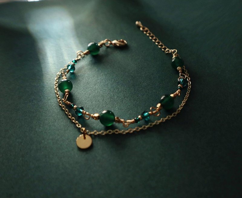 生日石系列 II|五月|祖母绿宝石| 心胸广阔|舒缓紧张焦虑情绪 - 手链/手环 - 半宝石 绿色