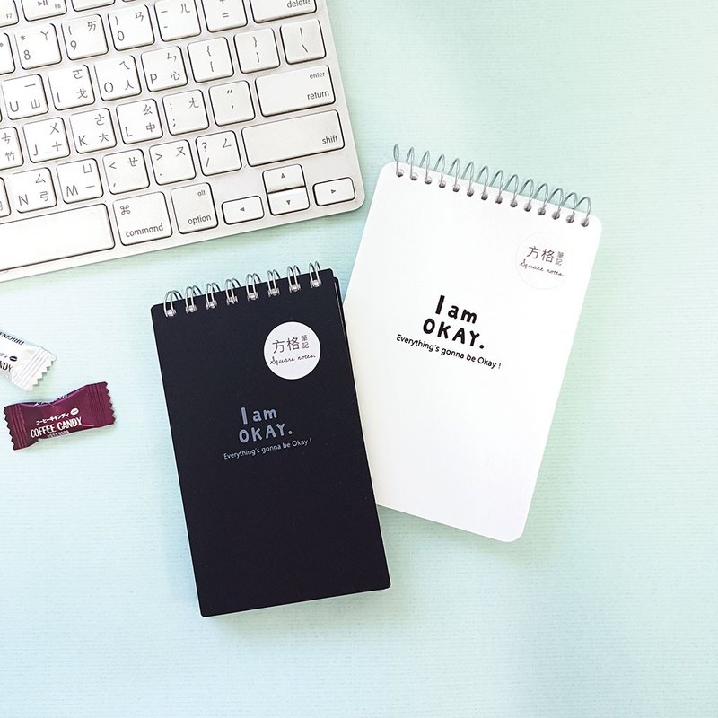 柏格文具 x I am Okay【122系列笔记本-方格上翻】2色 . 3种尺寸 - 笔记本/手帐 - 纸 多色